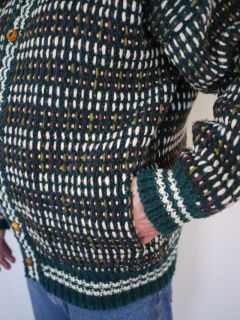 Peterman Ecuador Wool Chunky Cardigan Sweater L