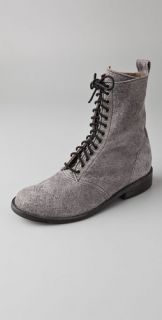 Becca Moon Suede Combat Boots with Elastic Laces