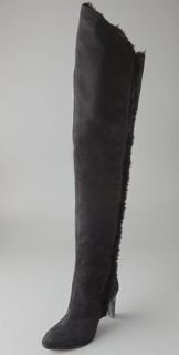 Luxury Rebel Velma Over the Knee Boots with Faux Fur