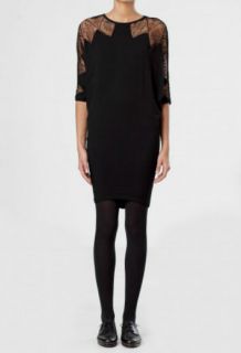Isabel de Pedro Mr Cat Black Tunic Dress with Lace Inserts RRP £223 s