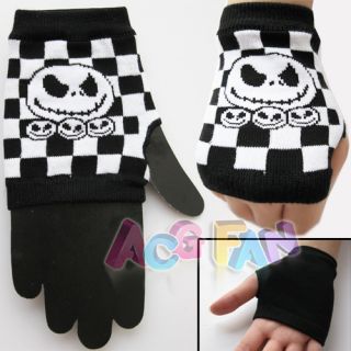 Nightmare Before Christmas Jack Skull Punk Gloves G06