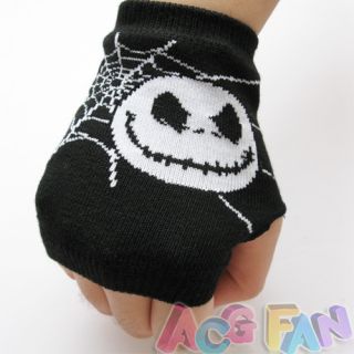 Cute Nightmare Before Xmas Jack Skellington Skull Warmer A Pair Gloves