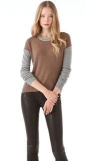 Enza Costa Colorblock Cashmere Sweater