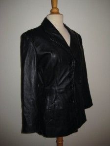 Wilsons Leather Soft Black Leather Jacket Coat M