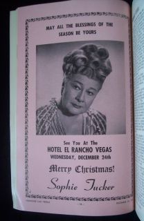 Antique Jack Cortez Fabulous Las Vegas Magazine 1952 Christmas Issue