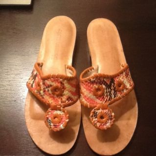 Jack Rogers Sandals Navajo Multi Python Painted Snakeskin Size 8 from