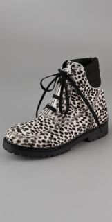 Petra Dieler Speckle Haircalf Lace Up Booties