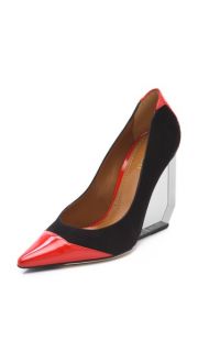 Pollini Pointed Toe Pumps on Lucite Heel