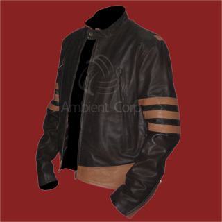  Wolverine XO Logans Biker x Men Leather Jacket Hugh Jackman New