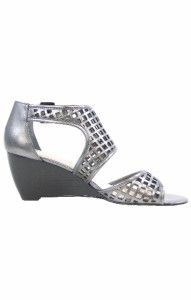 Enzo Angiolini Quinn Womens Gladiator Wedge Sandals Shoes Pewter 7 5