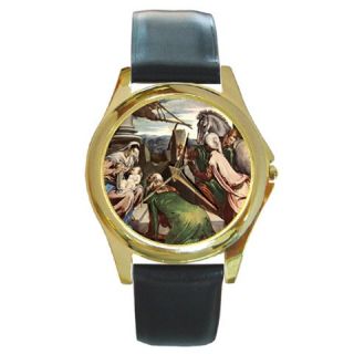 Jacopo Bassano The Adoration of The Magi Gold Watch Black Leather