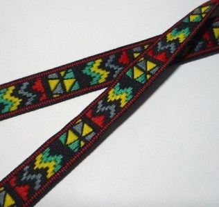 Multi Color Jacquard Ribbon Lace Trim 4yd x1 2 L125