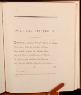 1789 Congratulatory Epistle James Boswell Pindar Wolcot