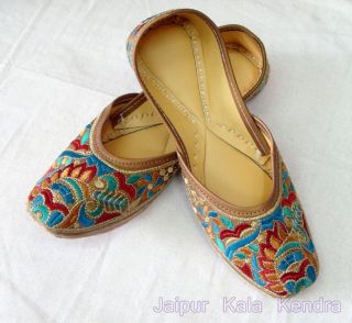 Indian Rajasthani Womens Handmade Embroidery Jooti US Size   6 Shoes