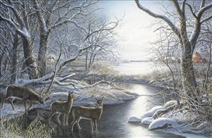James Meger s N Deer Winter Creek Print Silent Night