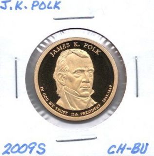 2009 s Proof Presidential $1 James K Polk BU