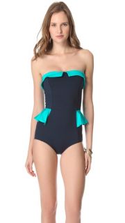 Marc by Marc Jacobs Colorblock Peplum One Piece Swimsuit