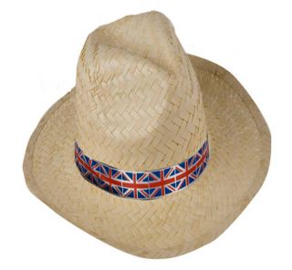 10 x Union Jack Cream Straw Panama Hat GB Wholesale Bulk Pallet Buy