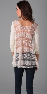 Free People Lace Back Tee