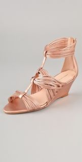 Loeffler Randall Anja Mignon Metallic Wedge Sandals