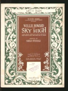Sky High 1925 Willie Howard BWY Sheet Music Let It Rain
