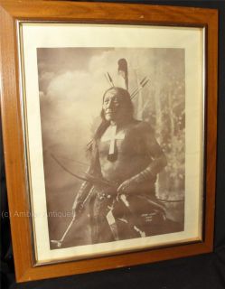 Rinehart Iron Hawk Sioux Photo Indian No 25 Framed Antique