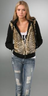 Juicy Couture Leopard Faux Fur Reversible Hoodie
