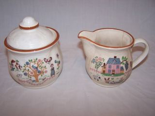 Collectible Jamestown China Creamer Sugar Bowl Set