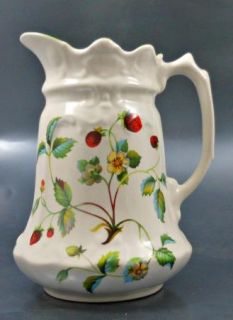 James Kent Old Foley 30 oz Pitcher Strawberry No Butterfly Green Trim