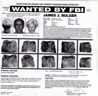 James J Bulger Original FBI Most Wanted Posters Very RARE Find All 4