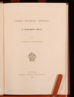 1882 James Russell Lowell Biographical F Underwood 1st
