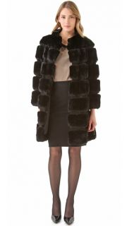 Diane von Furstenberg Funnelia Rabbit Fur Coat
