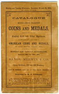 Bangs Merwin Co Dec 1863 RARE Coin Auction Catalog