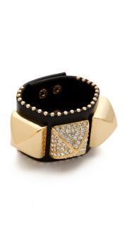 Juicy Couture Pave Pyramid Leather Cuff