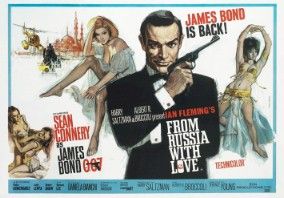 Movie Poster 4 Set James Bond 007 No Goldfinger Lot