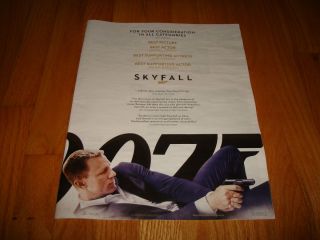  Oscar ad Daniel Craig with gun James Bond 007 Javier Bardem Judi Dench