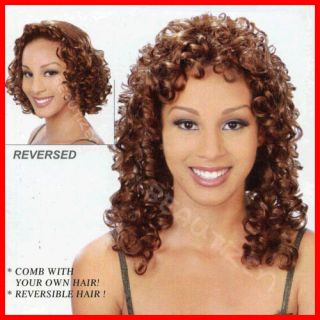 Janet Collection Curly Reversible Half Wig Kelly