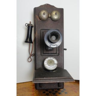 Antique / Vintage Stromberg Carlson Wood Wall Telephone Modified with
