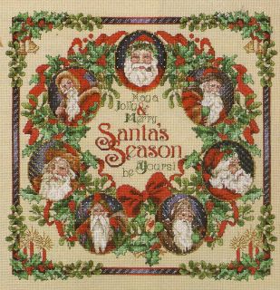Janlynn Santas Season Counted Cross Stitch Christmas Sampler Kit