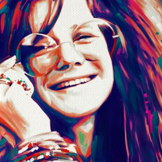 Janis Joplin Psychedelic CD Poster Painting Canvas Art Giclee Print A