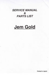 Janome Jem Gold Sewing Machine Service Repair Manual Parts List