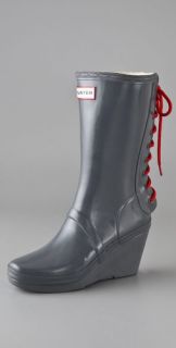 Hunter Boots Verbier Wedge Boots with Lace Up Detail