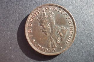 1911 George V Australia Half Penny Coin High Grade with Lustre