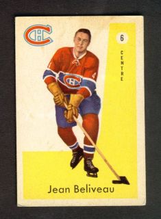 Jean Beliveau Canadiens 1959 60 Parkhurst Card 6