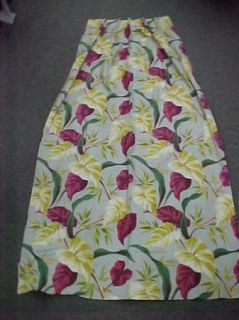 Vintage 1940s 1950s Tropical Print Cotton Fabric Drapery Panel