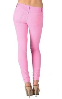 Sexy! Bubble Gum Pink Color Jeans Cotton Slim Womens Pants Colored 1