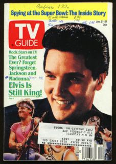 TV Guide 01 21 1989 Rock Stars Elvis Super Bowl Spying G VG