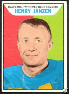 1965 Topps CFL Football 121 Henry Janzen Blue Bombers