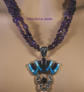 Jay King Sleeping Beauty Turquoise Amethyst Necklace