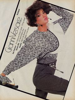 1983 Versace Richard Avedon Janice Dickinson Magazine Ad